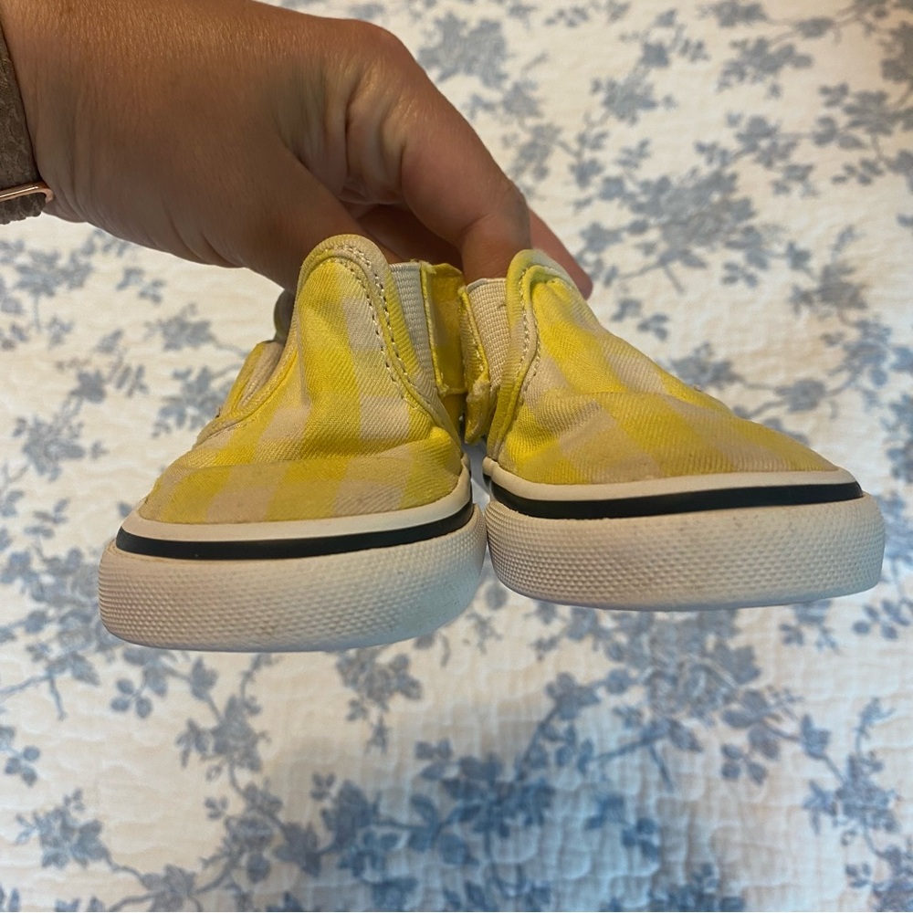 Vans Off the Wall Yellow and White Check Toddler Slip on Sneaker Size 5 - Picture 6 of 8